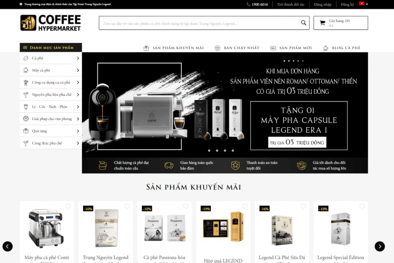 Trung Nguyên Coffee Hypermarket Website