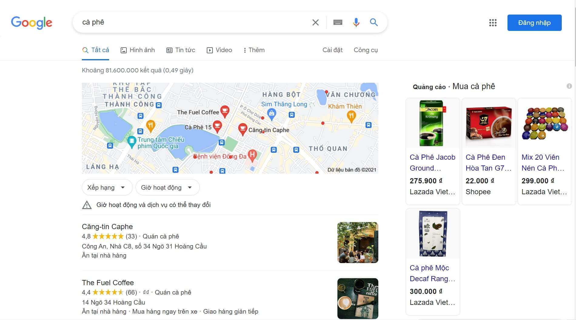 Vị trí hiển thị 2 của quảng cáo Google Shopping