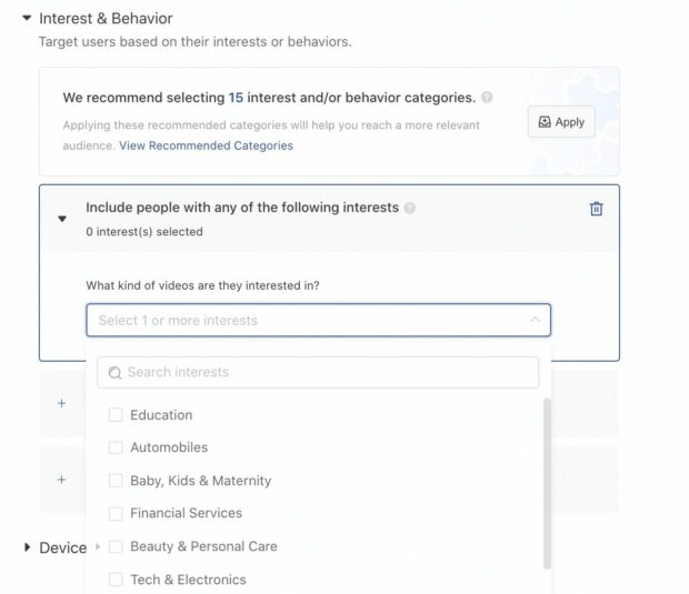 Set up Target Audiences