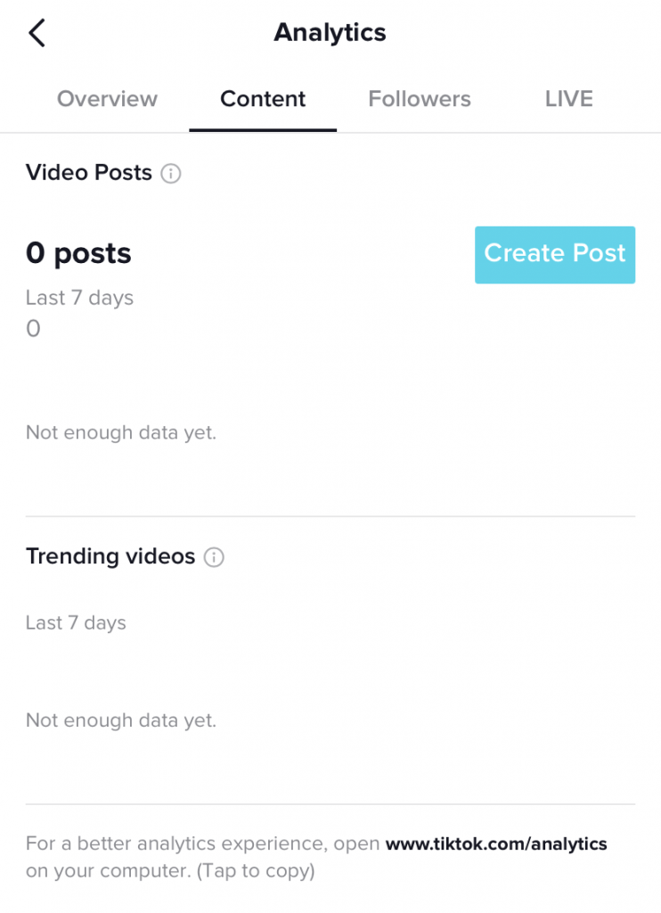 TikTok Content analytics