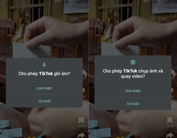 Mở truy cập Ghi âm và Chụp ảnh trên thiết bị Android