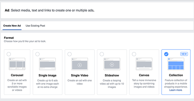 Facebook ads formats