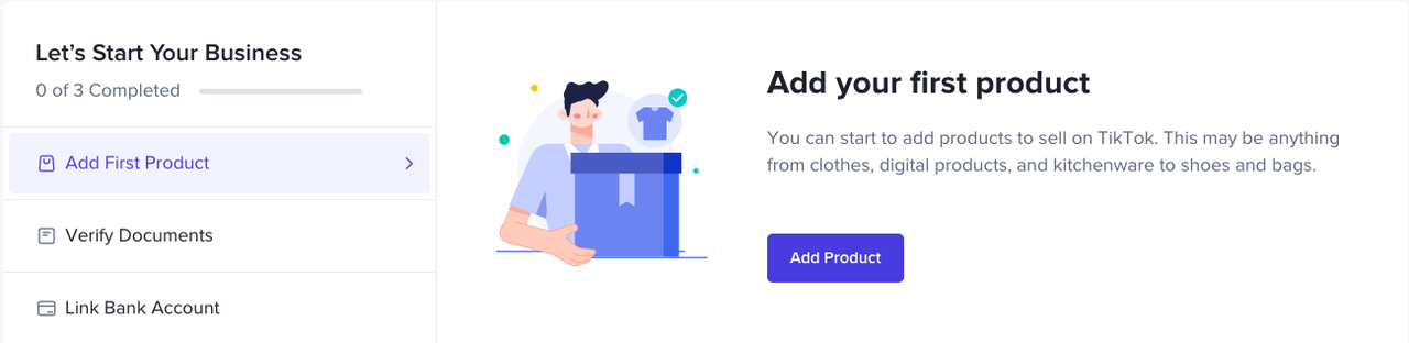 Add product to start selling