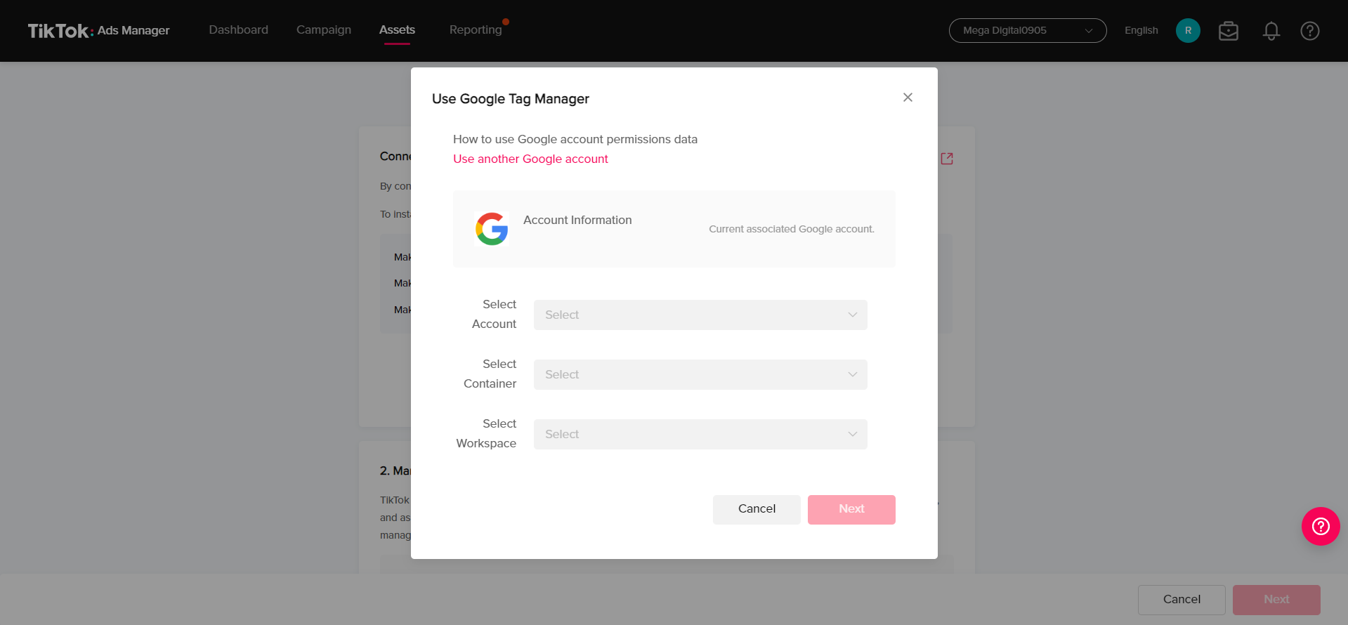 Finish pixel installation via Google Tag Manager