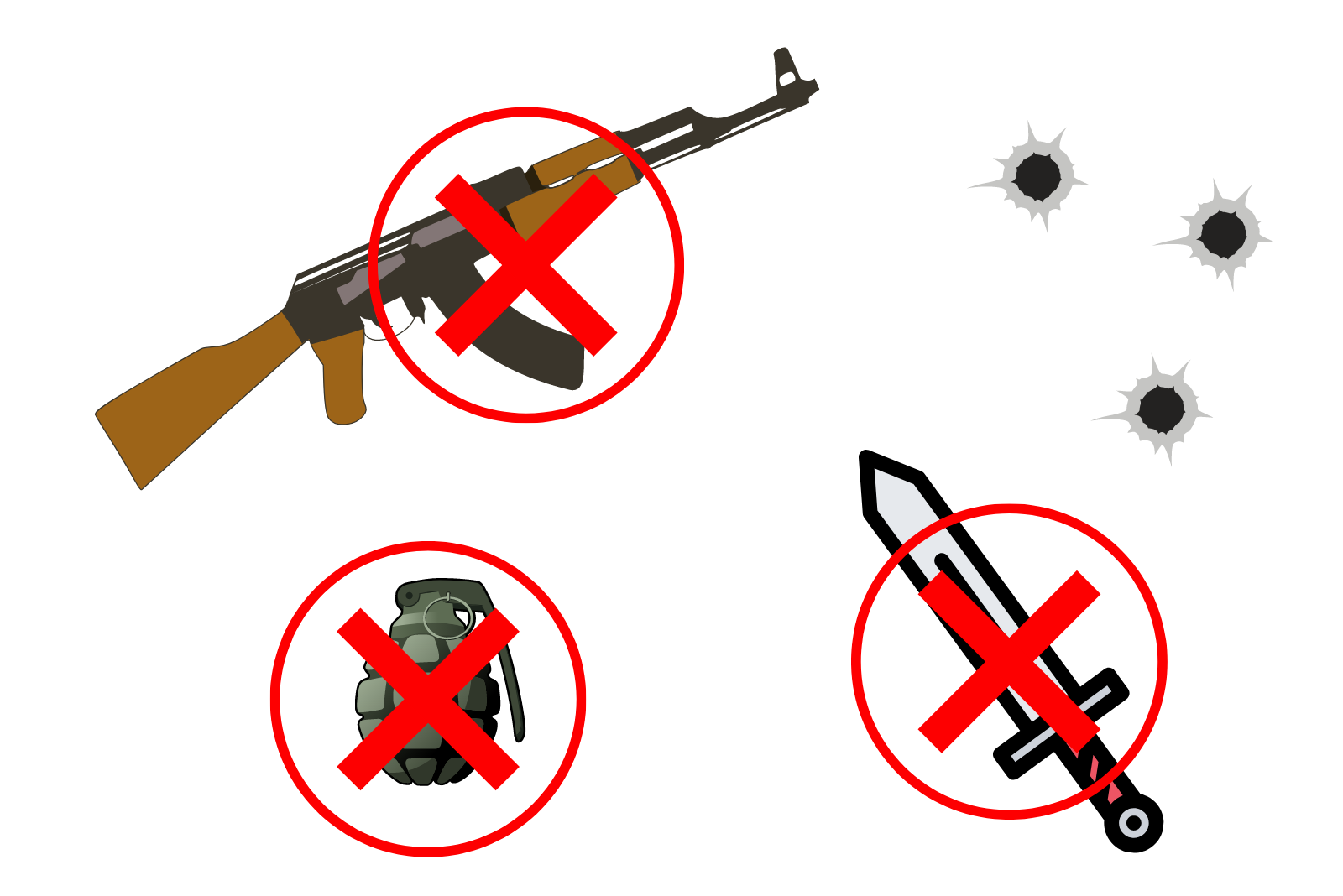 Súng, đạn và vũ khí là nhóm các sản phẩm bất hợp pháp
