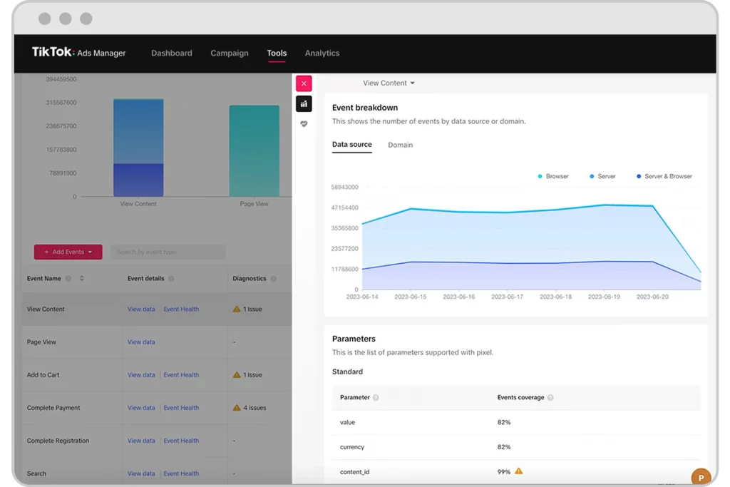 Track conversions using TikTok Pixel or Events API