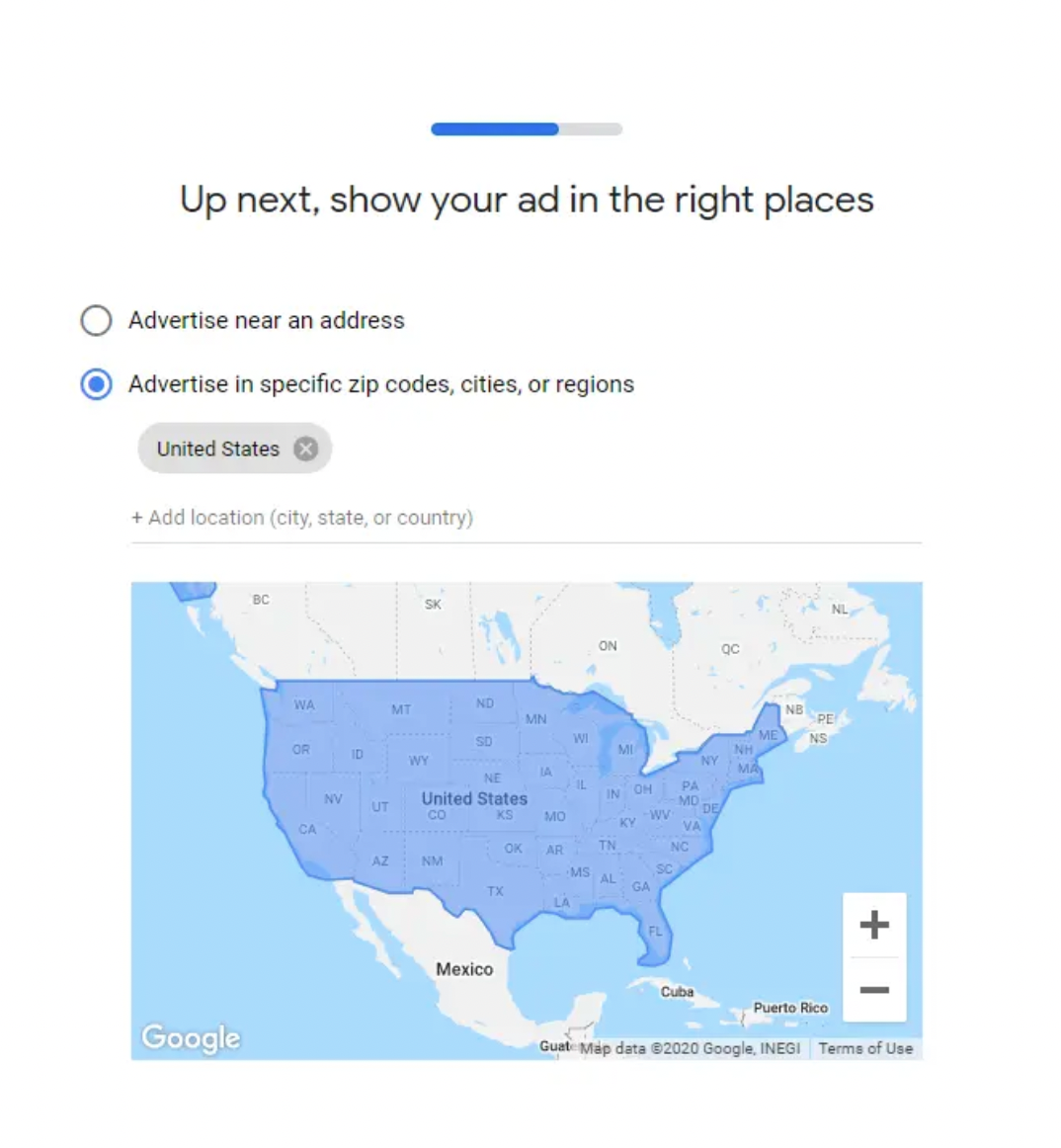 targeting ads based on countries