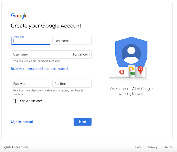 create Google Ads account