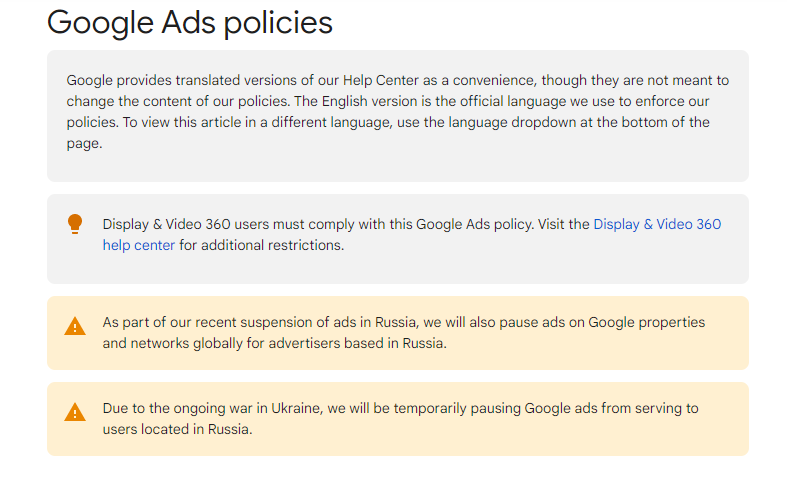 Google Ads policy for suspicious payments