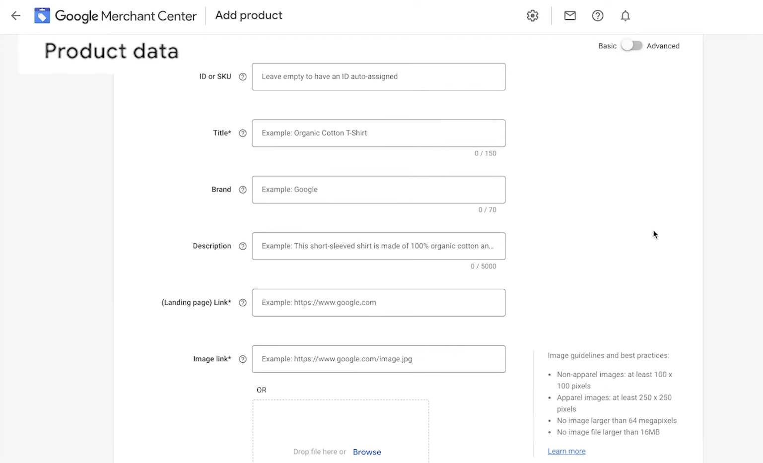 product data