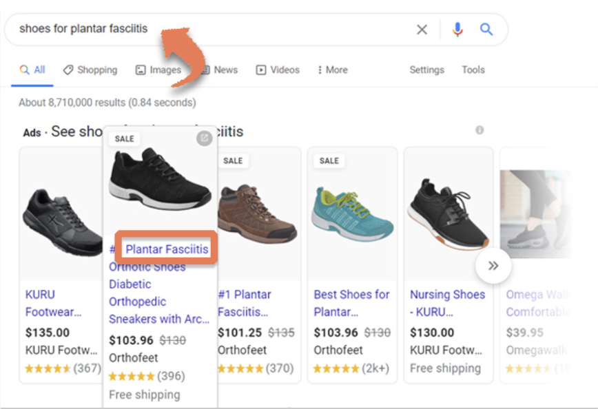 Include relevant keywords in the product titles