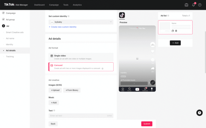 How to create a carousel on TikTok?