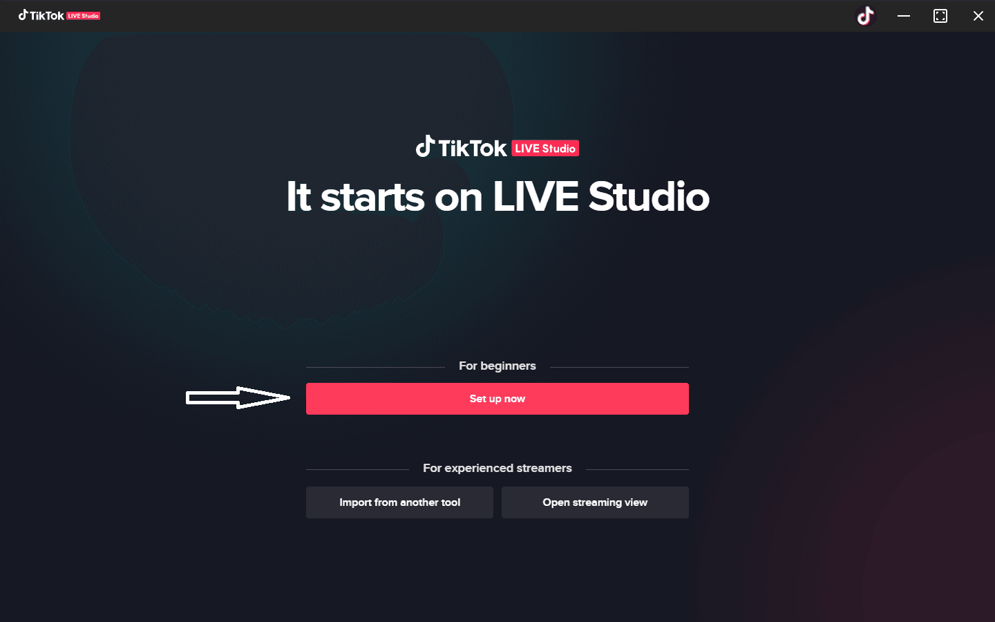 Cài đặt TikTok Live Studio