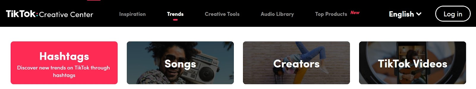 TikTok Creative Center website