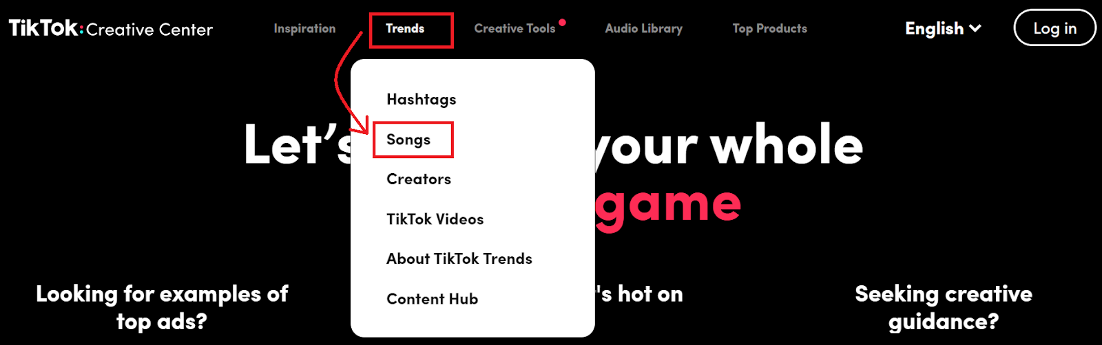 how to find trending sounds on TikTok Creative Center