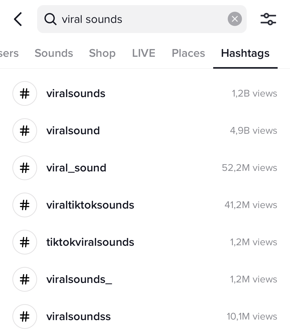 how to find trending sounds on TikTok through Hashtags