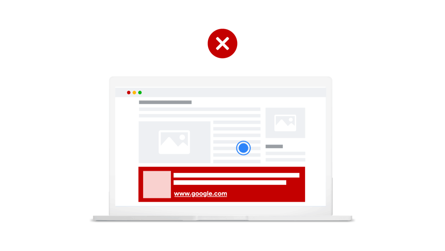 Trang đích không liên quan quảng cáo google không hiển thị