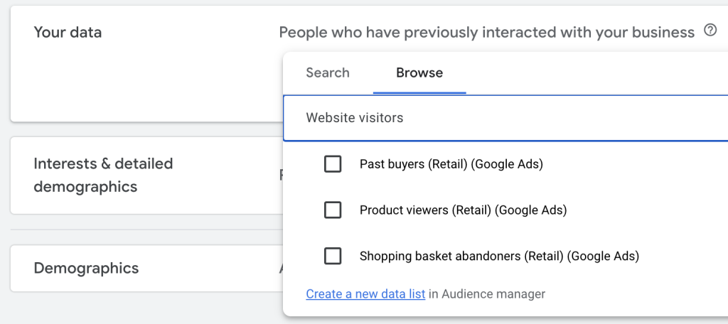 Add Converters to Audience Signals (Your Data)