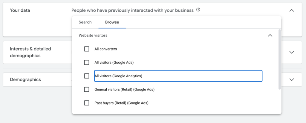 Add Non-converters to Audience Signals (Your Data)