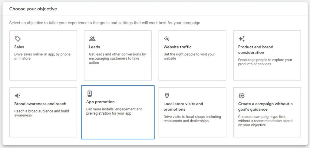 Basic steps to set up Google App campaigns