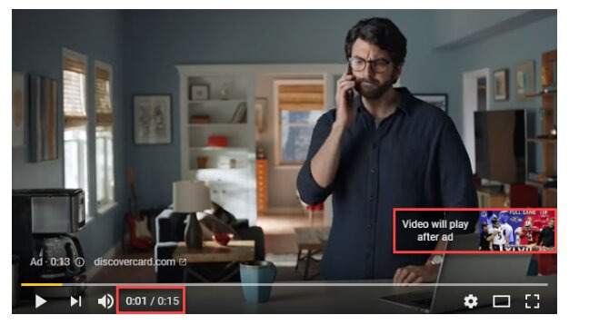 Non-skippable in-stream Ads