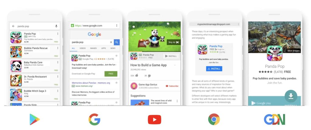 content on google app campaigns