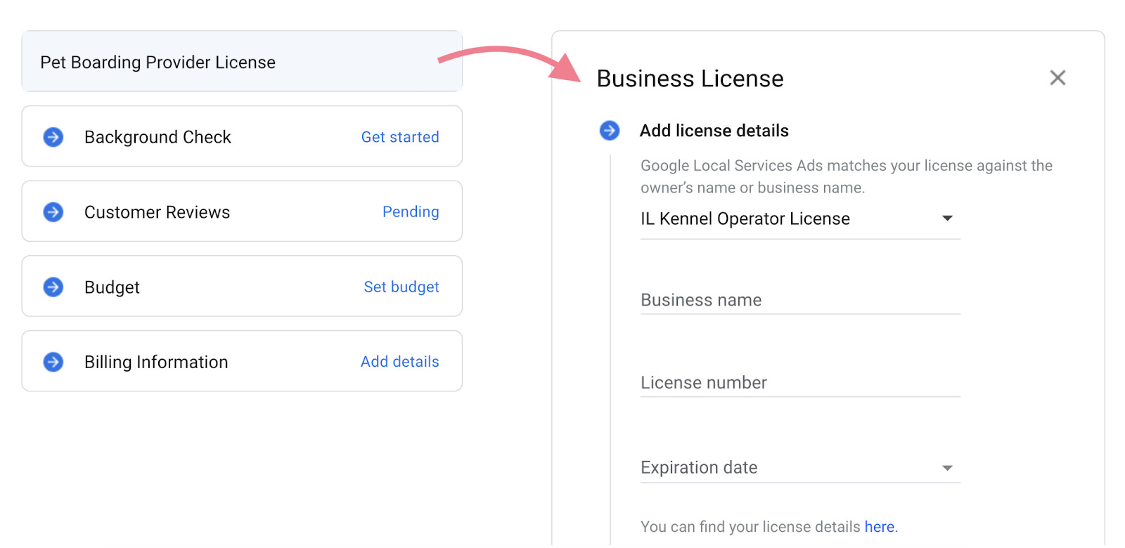 Fill out business license