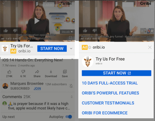 Google ads video extensions
