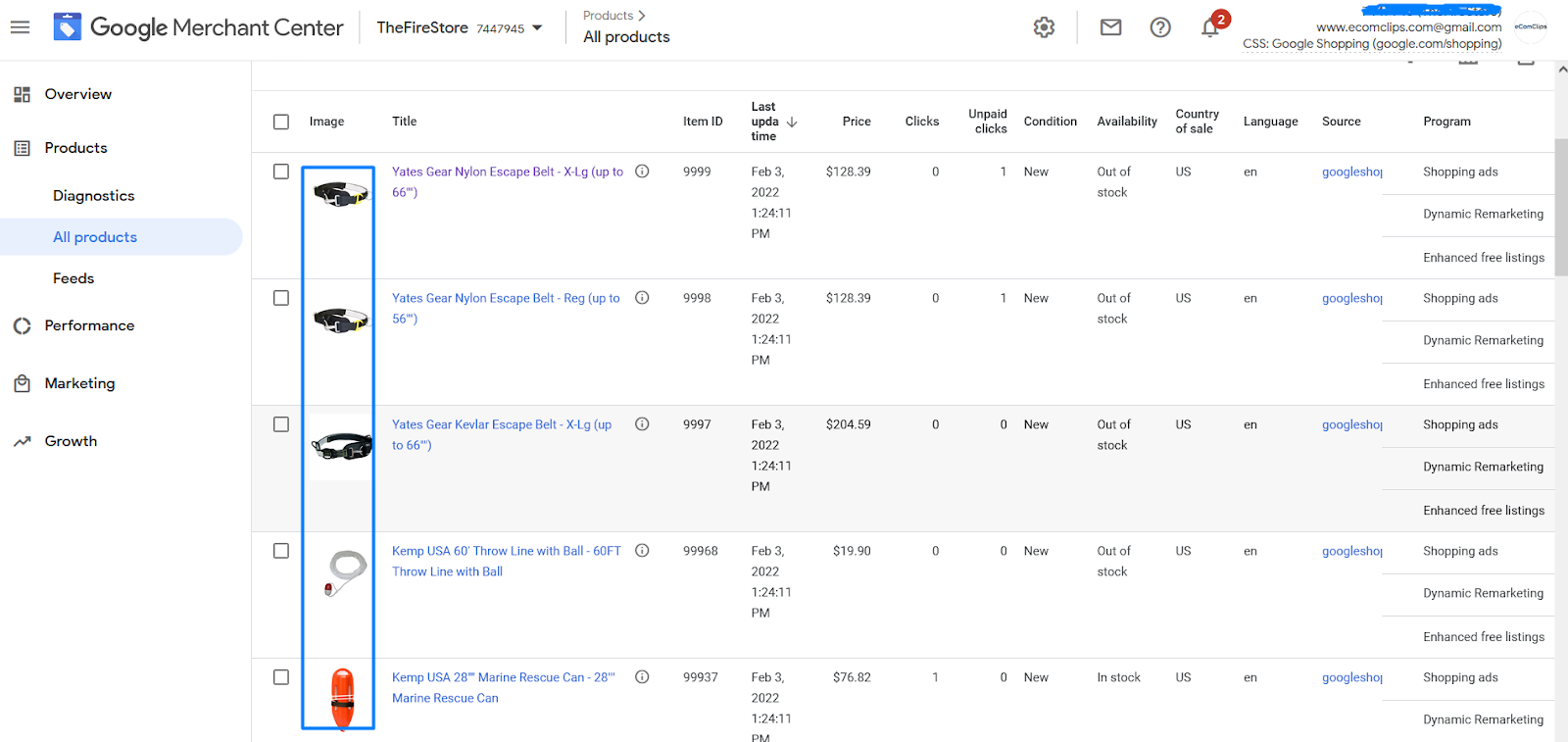 How does Google Merchant Center interact with Google Ads?