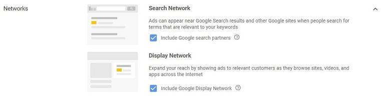 Separate Search and Display Networks