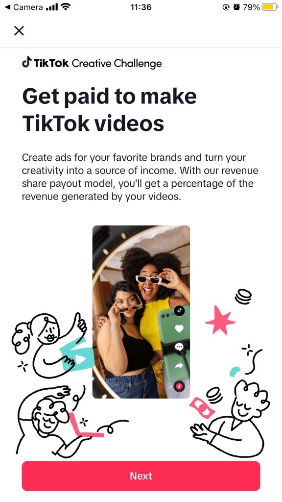 TikTok Creative Challenges welcome page