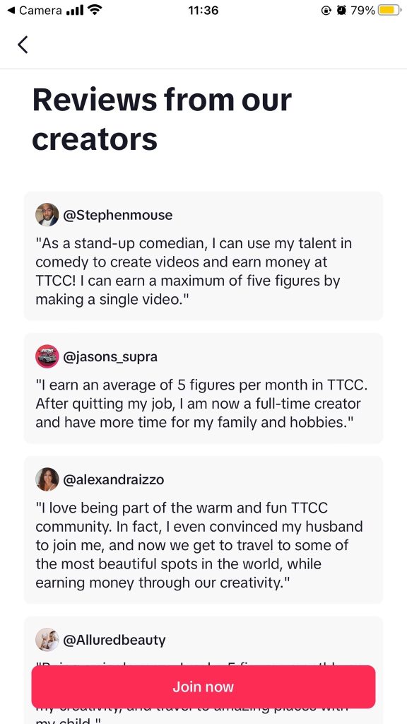 Reviews from TikTok Creative Challenge's creators