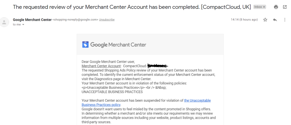 What TO DO when Merchant Center account suspended