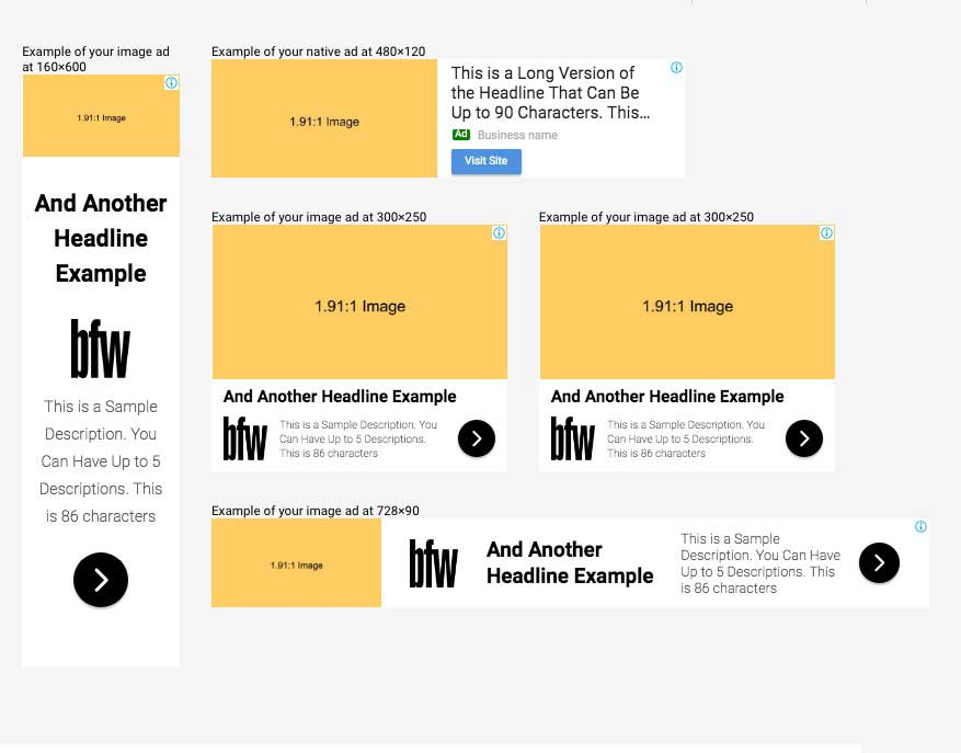 adjustable sizes to fit more placements - display ads benefits