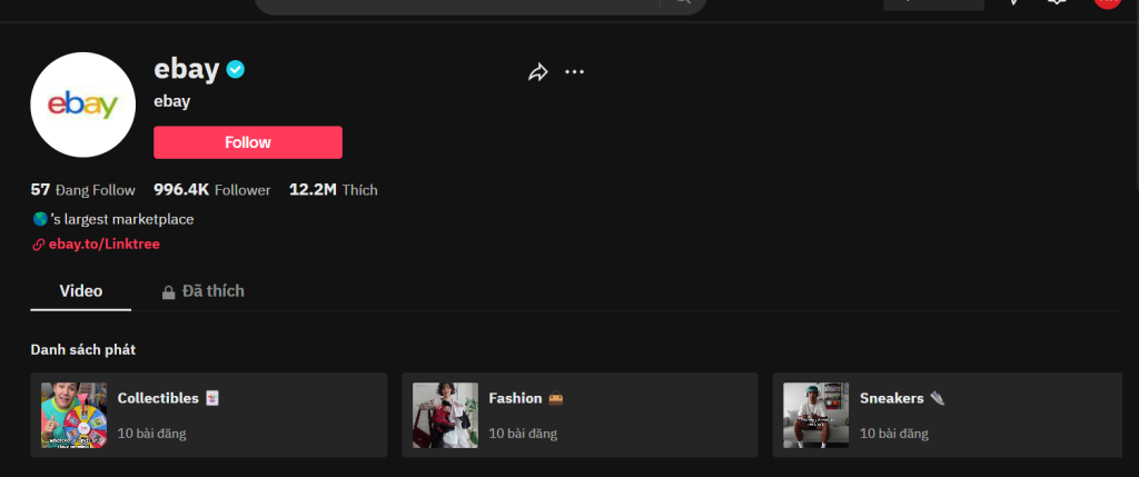 eBay - TikTok e-commerce's case study