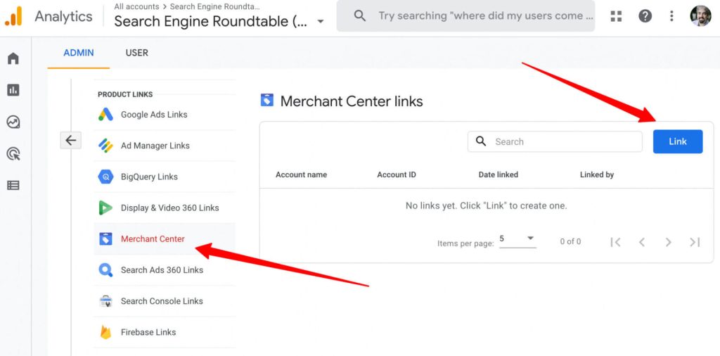 Link Google Analytics with Google Merchant Center