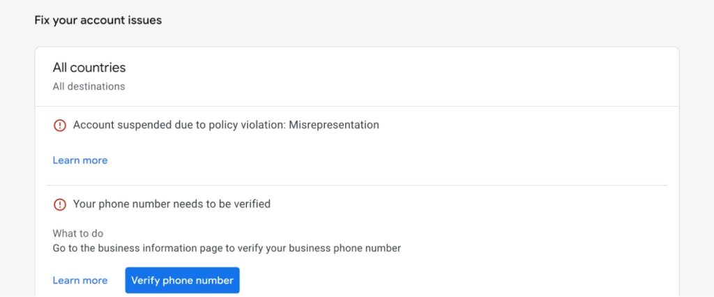 What should I do if my Google Merchant Center gets suspended?