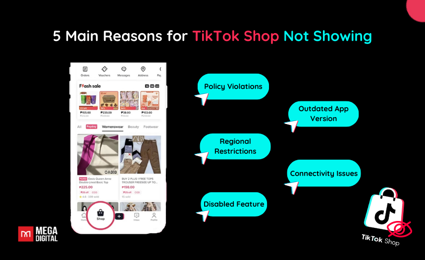 TikTok Shop not showing
