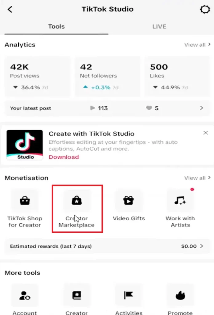 Access the Creator Marketplace in TikTok
