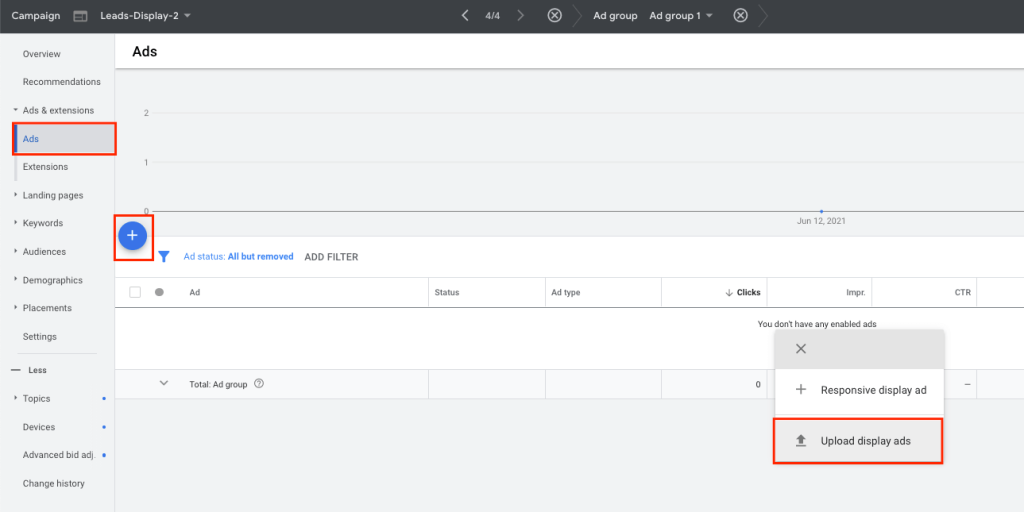 How to upload your own Display ads