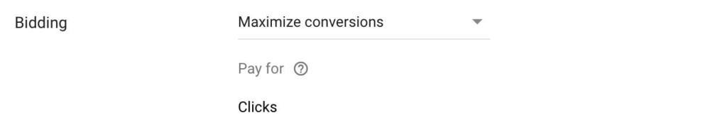 Maximize conversions bidding