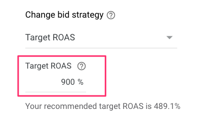 Target ROAS (Return on Ad Spend)
