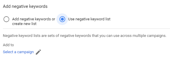 add negative keywords - shopping ads negative keywords