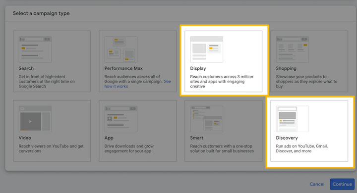 Difference between Discovery and Display ads