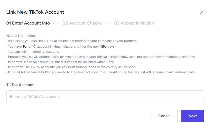 Navigate to Linked TikTok Accounts