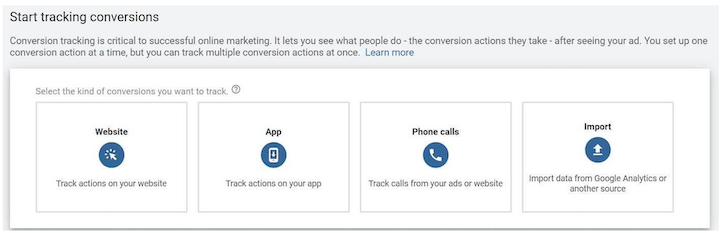 start tracking conversions