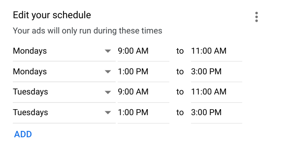 establish multiple schedules throughout each day