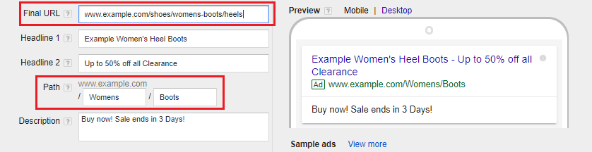 How to change Google Ads Destination URL destination mismatch