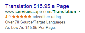 Share numbers or facts google ads headline