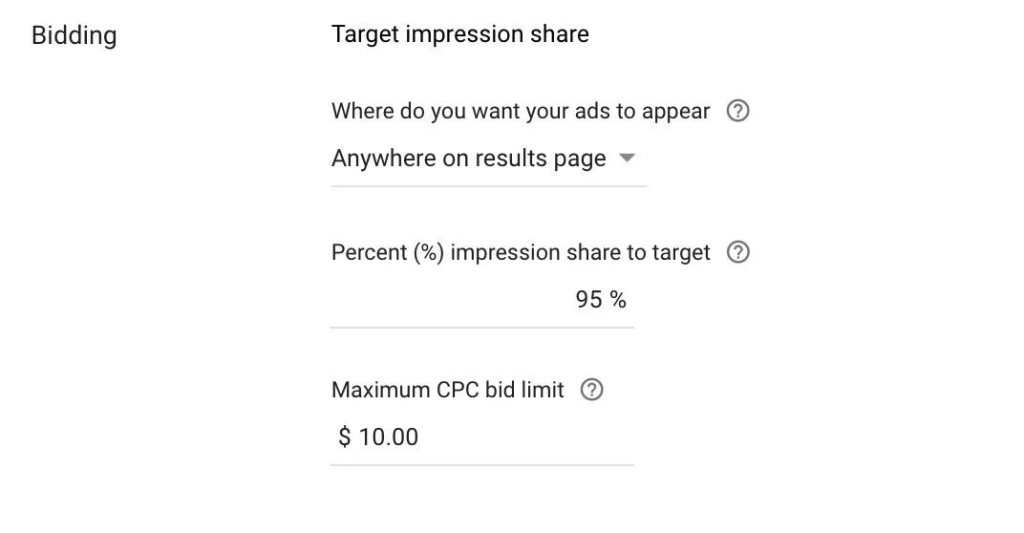 Target impression share